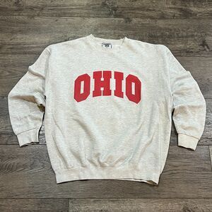 Vintage 80s Lee Heavyweight OHIO Sweatshirt Made in USA College Crewneck Mens XL